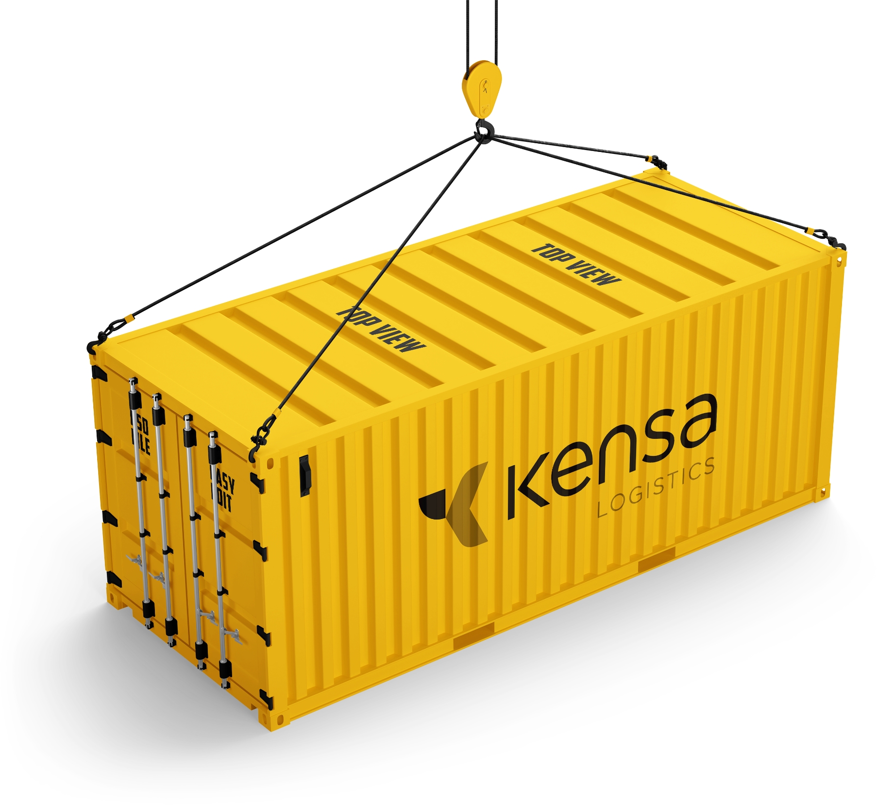 Contenedor con el logotipo de Kensa